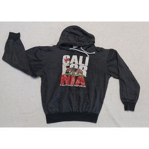 California Republic Hoodie Mens Sz M Black Cali Swag Bear By Republic Blues 